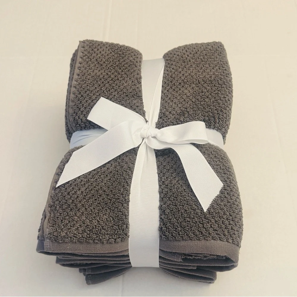 TRULY LOU 100% Cotton 6pc Bath Towel Set - Moltenlead - Gray